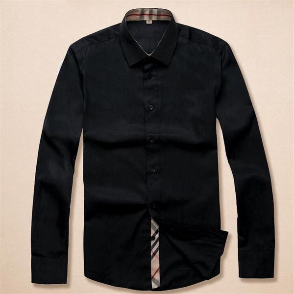 

100% cotton men's fashion plaid shirt full sleeve casual shirt camisa social masculina chemise homme184g, White;black