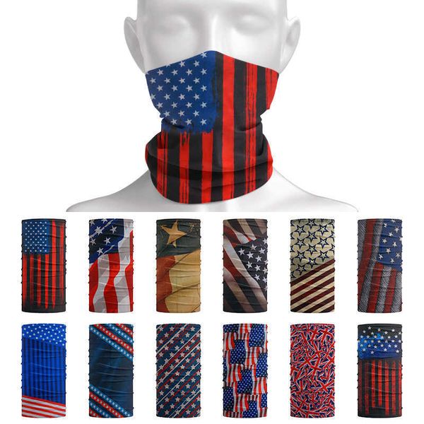 

scarves retro nostalgia american flag ring scarf summer men hijab scarf headdress cycling face head wrap cover bandana hip-hop cap l230302, Blue;gray