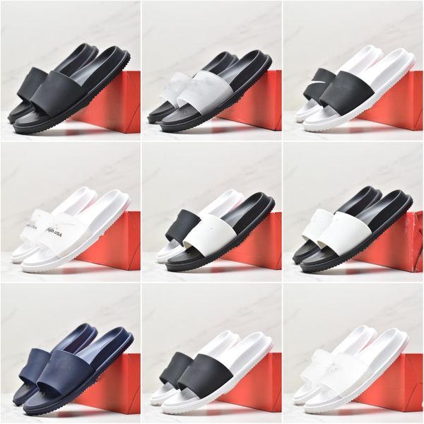 

2023 luxury designer men women slippers rubber break slides summer pool slides beach tanjun sandals fashion soft black white sandal flip flo