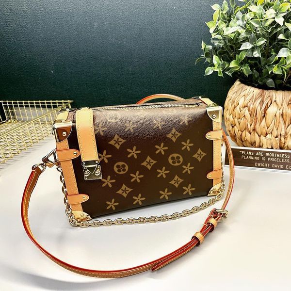 

m46358 flower side trunk box crossbody bags luxury tote handbag womens designer louvis man purse wallet m21741 shoulder clutch canvas real l