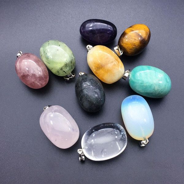 

irregular natural crystal stone silver plated pendant necklaces for women men party club jewelry with rope chain
