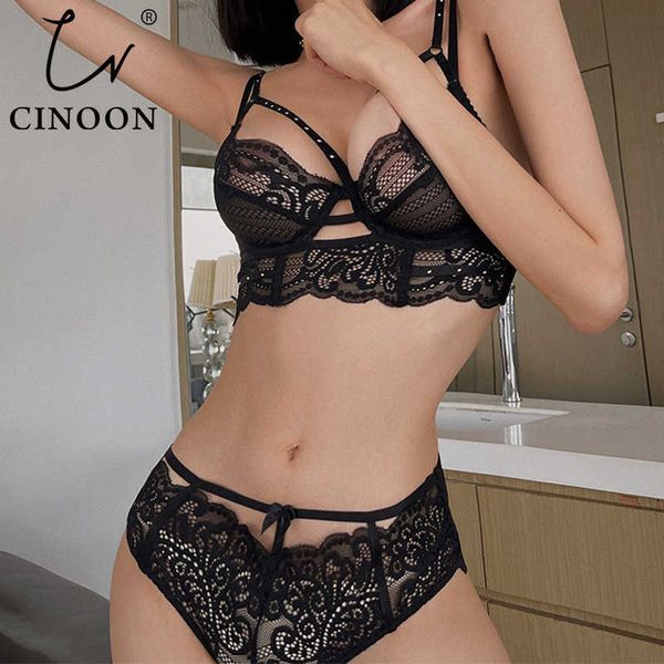 

lace underwear cinoon classic bandage bra set lingerie push up brassiere lace underwear embroidery panties for women, Red;black