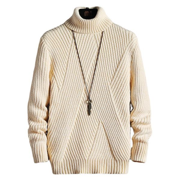 

men's sweaters winter high neck thick warm sweater men turtleneck sweaters slim fit pullover men knitwear korean style male double coll, White;black