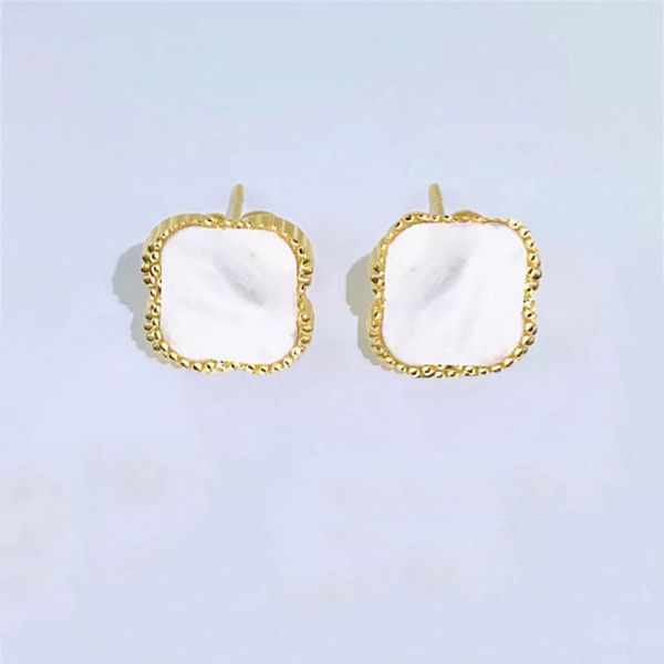 

womens earrings fashion stud earings clover stainless elegant for woman classic earring jewelry studs, Golden;silver