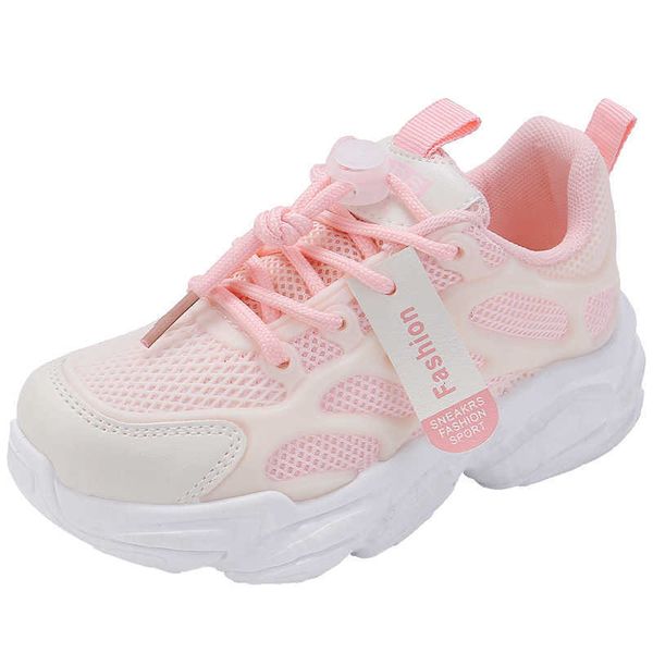 

girls' sports shoes breathable 2023 summer 1 korean chil1en's tennis shoes small white shoes girls' running shoes soft soles, Black