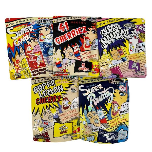 

wholesale super lemon flower mylar bags dry herb smell proof stand up pouch edible package 3.5g strain cali pack