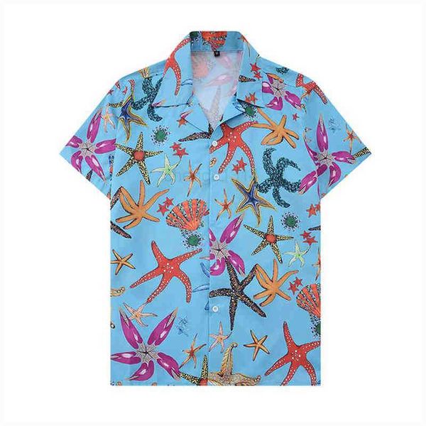 

men's casual shirts 2022 new summer designer hawaii silk bowling shirt for men luxury short sleeve dress3mun, White;black
