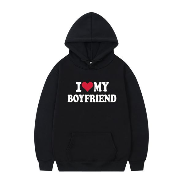 

women's hoodies sweatshirts i love my boyfriend printing popula women sweatshirt gothic winter pullover fashion long sleeve men/women h, Black