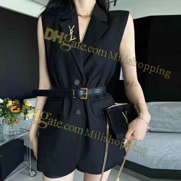 

womens coat belt waist slim-fit suit coat belt sleeveless tanks, Tan;black