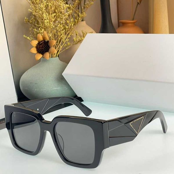 

womens designer sunglasses pr53ys mens fashion square frame glasses uv400 protection triangle pattern design of mirror leg band female luxur, White;black