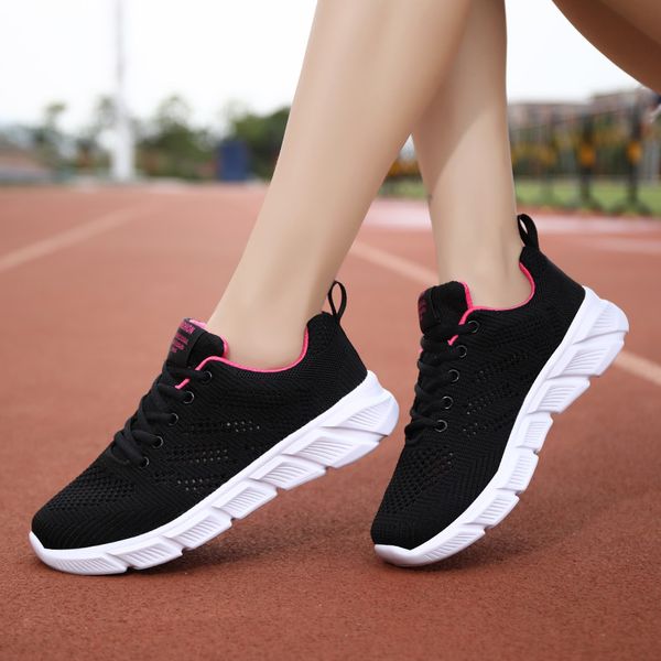 

designer women spring breathable running shoes black purple black rose red womens outdoor sports sneakers color45