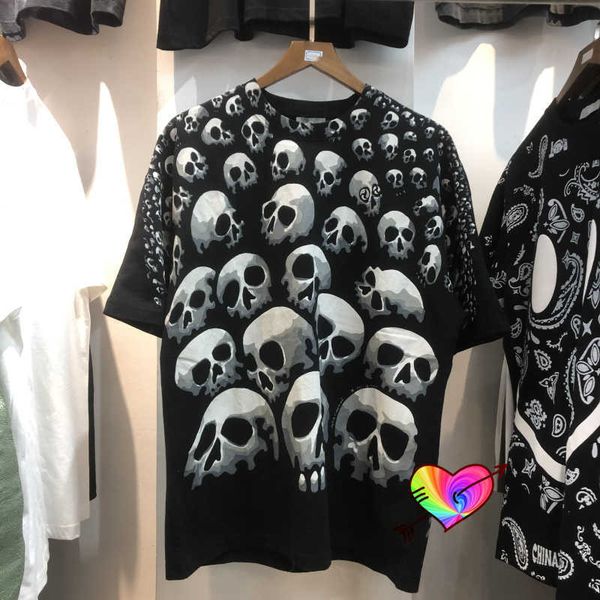 

men's t-shirts 2021 full skull t shirt men women allover skeleton digital printing tee short sleeve slightly loose t230302, White;black