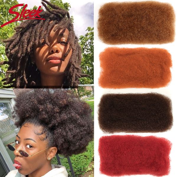 

lace wigs sleek afro kinky bulk human hair colored remy brazilian for braiding 50g pcs natural bundles braids no weft 230301, Black;brown