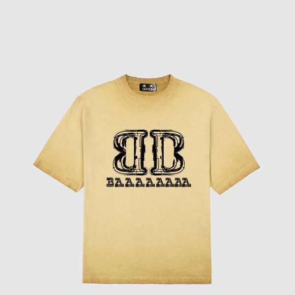 

duyou oversize t shirt with vintage jersey wash letters 100% cotton t-shirt men casuals basic t-shirts women quality classical dy8902, White;black