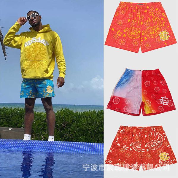 

american ee cashew flower series quick-drying loose casual basketball shorts for male and female students large summer are below knee, White;black