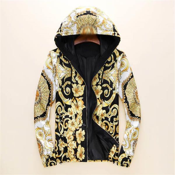 

2021 men's jackets european luxury classical aristocratic style hoodie fashion printing outerwear casual outdoor2741, Black;brown
