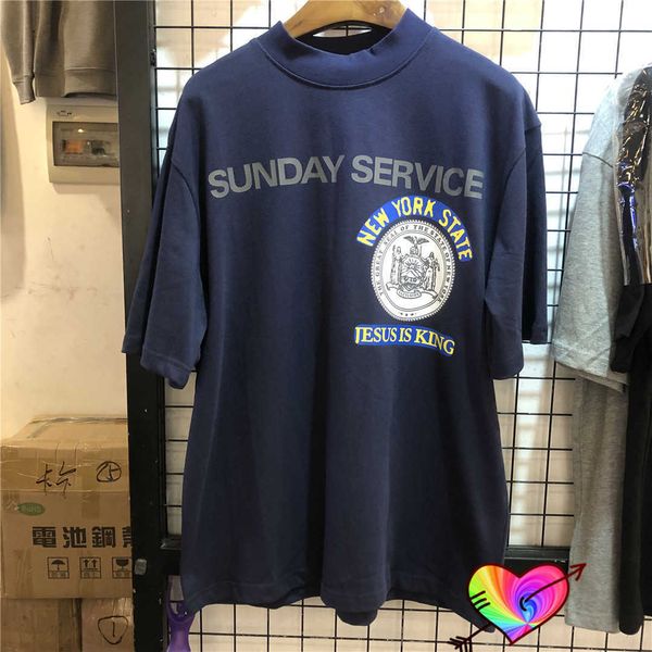 

t-shirts jesus men's is king t-shirt men women new york state sunday service tee hip hop badge print short sleeve t230302, White;black