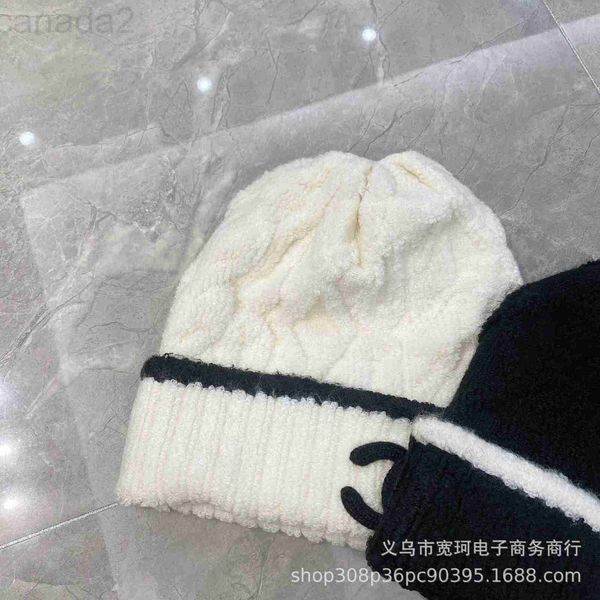 

beanie/skull caps designer 2022 autumn and winter new female face small wool hat loose cold knitted l1dl, Blue;gray