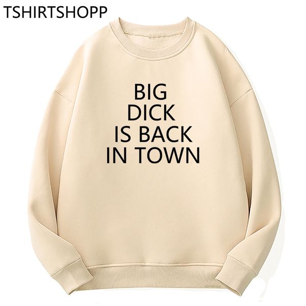 

women's hoodies sweatshirts i'm shy but i have a big dick hoodie funny birthday gift for friend husband men cotton is back in town, Black
