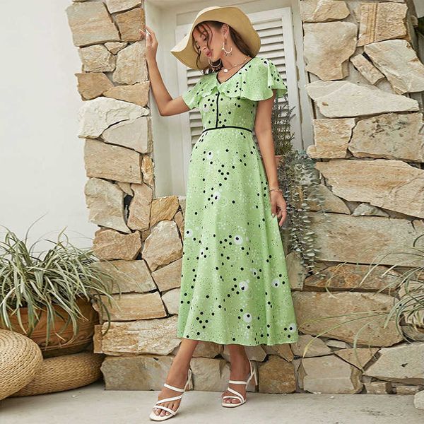 

women's casual dresses zty-91 women's 2023 summer v-neck high-waist slim sweet dresses, Black;gray
