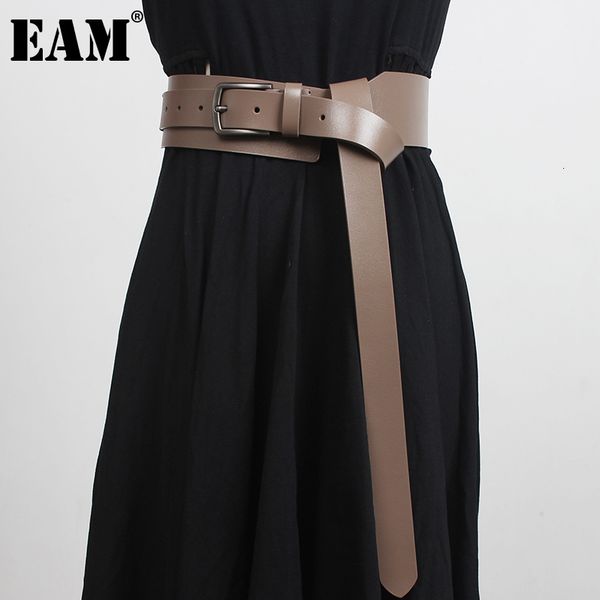

belts eam knot decoration pu leather black long wide belt personality women fashion allmatch spring autumn 1dd3645 230302, Black;brown