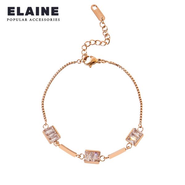 

Designer titanium steel bracelet women's zircon not easy to fade bath wear bracelet wholesale