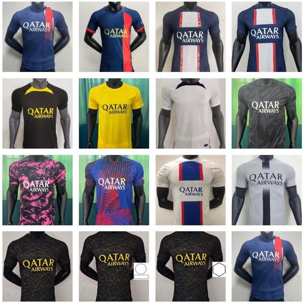 

2023 2024 mbappe training polo soccer jerseys player version 22/23/24 hakimi shirt verratti marquinhos kimpembe sergio ramos fabian psgs mai, Black;yellow