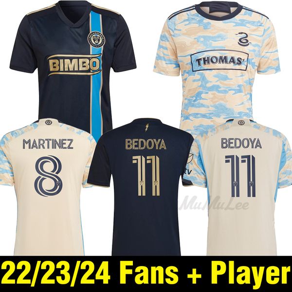 

mls 2023 philadelphia union soccer jerseys 2024 home uhre martinez bedoya camisetas de futbol 23 24 aaronson przybylko football shirts unifo, Black;yellow