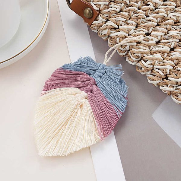 

key rings bohemian handmade colorful leaf shaped tassel keychain for women handbag strawbag accessorie key ring sunmmer gifts trinket r23030, Slivery;golden