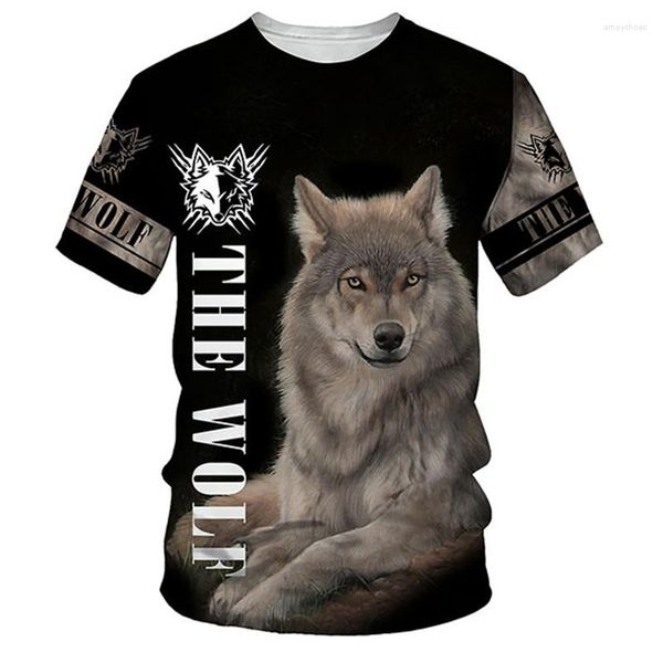 

men's shirts summer wolf print cool wolves streetwear men women fashion o-neck oversized shirt kids boys tees clothing, White;black