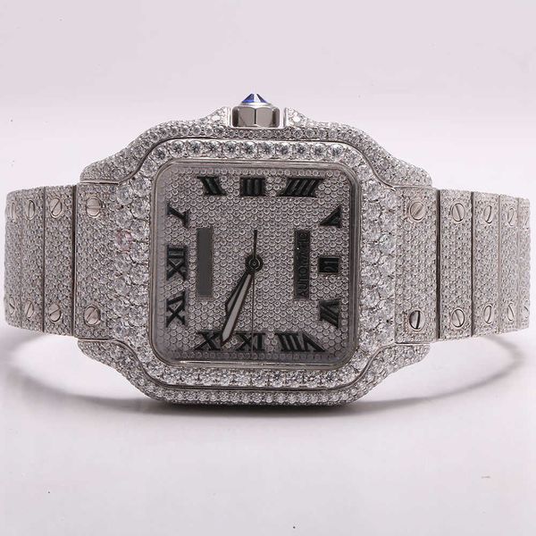 

premium vvs brand custom dign hip hop men woman hand set lced out diamond moissanite watch40mezvqv, Silver