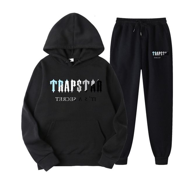 

mens tracksuits brand trapstar printed sportswear men 16 colors warm two pieces set loose hoodie sweatshirt pants jogging 230303, Gray