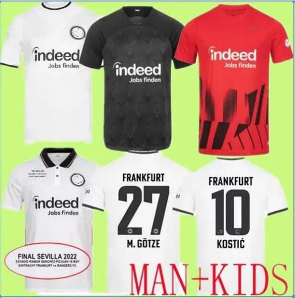

21 22 23 frankfurts soccer jerseys eintrachts cup league 2022 final budapest away sow borre kostic hauge m.gotze red football away kids kama, Black;yellow