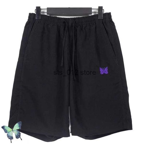 

awge men's shorts needles casual shorts men women mid weight bow shorts embroidery butterfly short pants t230303, White;black