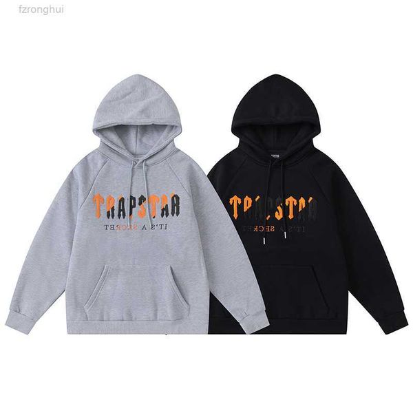 

tracksuit brand printed sportswear men warm hoodie size s-xl, Black
