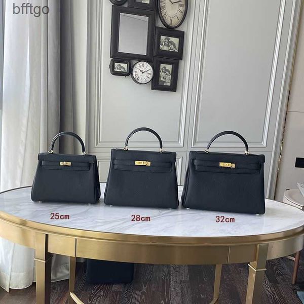 

herms designer kelys bags for women classic and versatile lychee carrie bag leather hand women's soft one shou