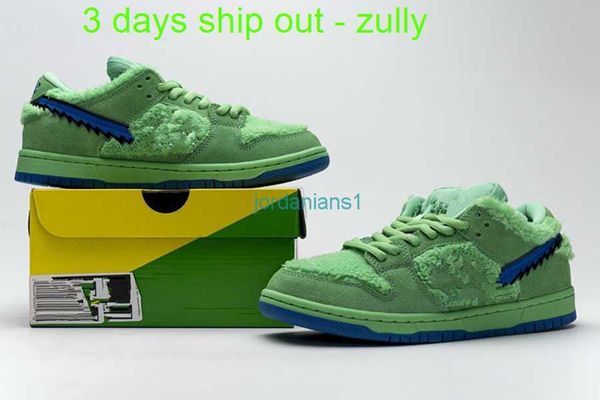 

days 3 ship grateful dead x low pro qs casual shoes baby bear green color suede overlays skateboard men/women outdoor sneakers sports with n
