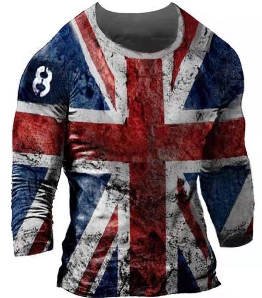 

men's tshirts tshirt for men oneck autumn long sleeve american flag eagle 3d print daily oversized vintage clothes street tshirts 2303, White;black