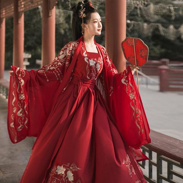 

stage wear oriental ancient tang dynasty hanfu dress woman chinese traditional dance costumes red elegant fairy folk clothing dwy4420, Black;red