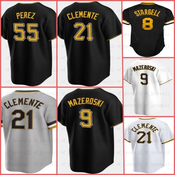 

21 roberto clemente baseball jersey 27 kevin newman bryan reynolds willie stargell anthony alford kebryan hayes oneil cruz barry bonds ben g, Blue;black