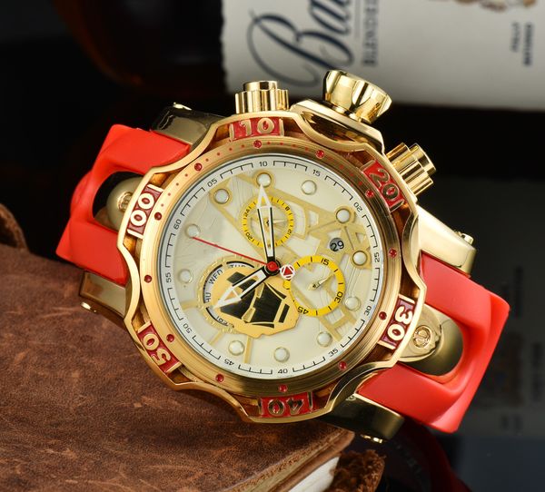 

2023 new fashion large dial quartz waterproof men's watch, Slivery;golden