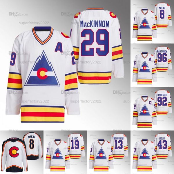 

29 nathan mackinnon colorado 1997 throwback relate jersey avalanche valeri nichushkin joe sakic cale makar darren helm gabriel landeskog mik, Black;red