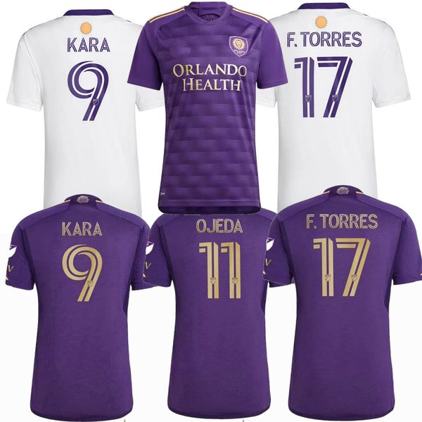 

orlando city sc soccer jerseys 2023 2024 f.torres pereyra kara cartagena ojeda 23 24 football men and kids kits shirt, Black;yellow