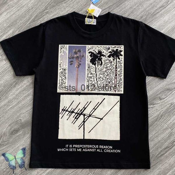 

men's t-shirts cav empt t-shirt men women cotton receive antenna c.e cavempt t shirt coconut tree print t230303, White;black