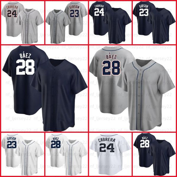 

24 miguel cabrera baseball jersey 28 javier baez kirk gibson jonathan schoop akil baddoo eric haase spencer torkelson willi castro 17 austin, Blue;black