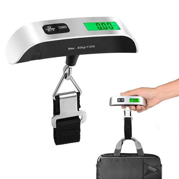 

weighing scales portable luggage scale digital lcd display 110lb/50kg balance pocket luggage hanging suitcase travel weighs baggage bag tool