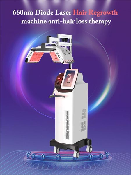 

2023 most effective diode laser machine germinal instrument hair loss treatment 660nm hair regrowth anti hair removal beauty salon equipment, Black