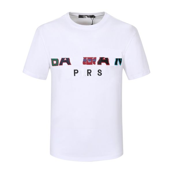 

men's designer t shirt t shirt slim fit short sleeve cotton breathable tee r luxury letters print shirts 2023 spring summer high street, White;black