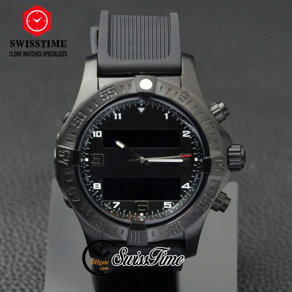 

professional aerospace evo swiss quartz chronograph mens watch v7936310 black dial gmt alarm countdown timer backlight feature rubber strap, Slivery;brown