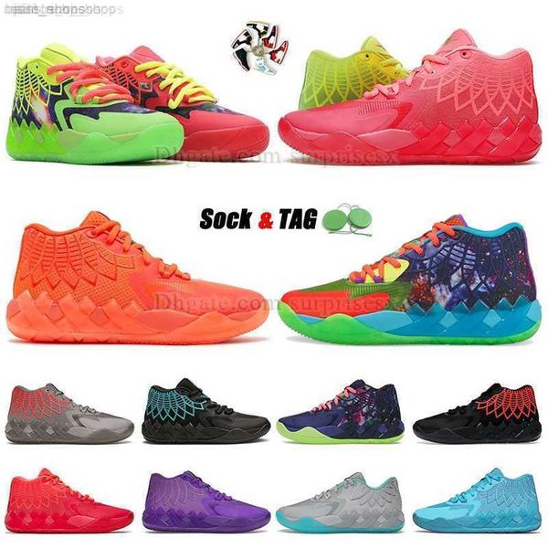

mb.01 mens baskteball shoes big size 12 46 lamelo ball la melo mlamelos rick and morty green red metallic gold yellow triple black sneakers